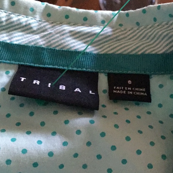 Tribal Print Collared Long Sleeve Blouse - Picture 3 of 4